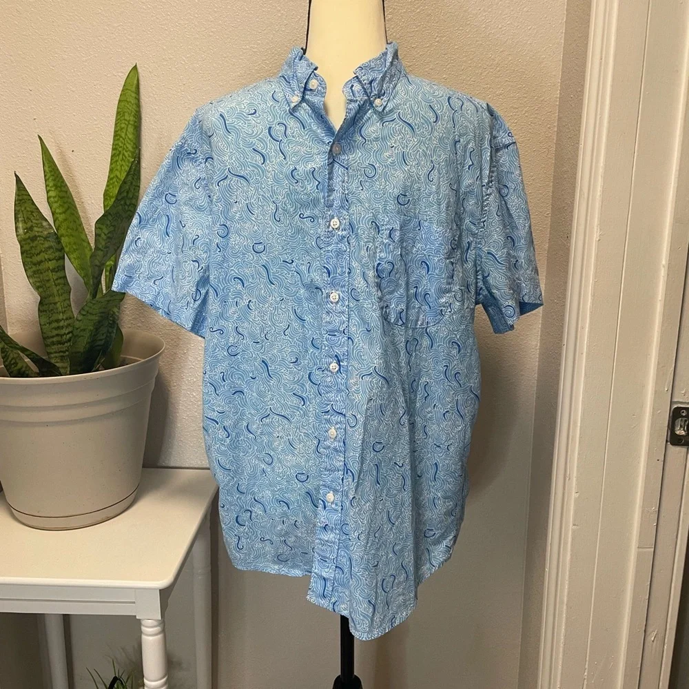 Blue Patterned Men's Shirt